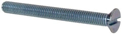 Value Collection - M6x1.00, 60mm OAL Slotted Drive Machine Screw - Flat Head, Grade 4.8 Steel, Zinc-Plated Finish, Without Washer - Eagle Tool & Supply