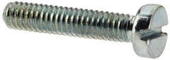 Value Collection - M2.5x0.45, 12mm Length Under Head Slotted Drive Machine Screw - Cheese Head, Grade 4.8 Steel, Zinc-Plated Finish, Without Washer - Eagle Tool & Supply