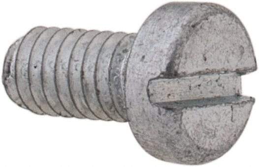 Value Collection - M2.5x0.45, 5mm Length Under Head Slotted Drive Machine Screw - Cheese Head, Grade 4.8 Steel, Zinc-Plated Finish, Without Washer - Eagle Tool & Supply