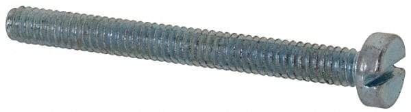 Value Collection - M2x0.50, 20mm Length Under Head Slotted Drive Machine Screw - Cheese Head, Grade 4.8 Steel, Zinc-Plated Finish, Without Washer - Eagle Tool & Supply