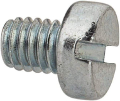 Value Collection - M4x0.70, 5mm Length Under Head Slotted Drive Machine Screw - Cheese Head, Grade 4.8 Steel, Zinc-Plated Finish, Without Washer - Eagle Tool & Supply