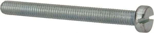 Value Collection - M5x0.80, 50mm Length Under Head Slotted Drive Machine Screw - Cheese Head, Grade 4.8 Steel, Zinc-Plated Finish, Without Washer - Eagle Tool & Supply