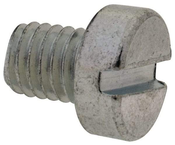 Value Collection - M5x0.80, 6mm Length Under Head Slotted Drive Machine Screw - Cheese Head, Grade 4.8 Steel, Zinc-Plated Finish, Without Washer - Eagle Tool & Supply
