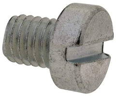 Value Collection - M5x0.80, 6mm Length Under Head Slotted Drive Machine Screw - Cheese Head, Grade 4.8 Steel, Zinc-Plated Finish, Without Washer - Eagle Tool & Supply