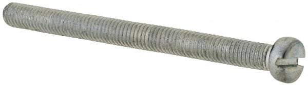 Value Collection - M5x0.80, 60mm Length Under Head Slotted Drive Machine Screw - Cheese Head, Grade 4.8 Steel, Zinc-Plated Finish, Without Washer - Eagle Tool & Supply