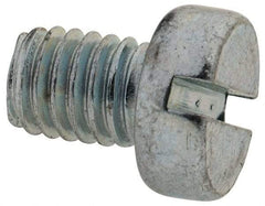 Value Collection - M6x1.00, 8mm Length Under Head Slotted Drive Machine Screw - Cheese Head, Grade 4.8 Steel, Zinc-Plated Finish, Without Washer - Eagle Tool & Supply