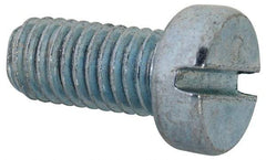 Value Collection - M8x1.25, 16mm Length Under Head Slotted Drive Machine Screw - Cheese Head, Grade 4.8 Steel, Zinc-Plated Finish, Without Washer - Eagle Tool & Supply