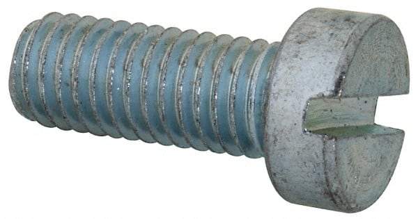 Value Collection - M8x1.25, 20mm Length Under Head Slotted Drive Machine Screw - Cheese Head, Grade 4.8 Steel, Zinc-Plated Finish, Without Washer - Eagle Tool & Supply