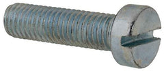 Value Collection - M8x1.25, 30mm Length Under Head Slotted Drive Machine Screw - Cheese Head, Grade 4.8 Steel, Zinc-Plated Finish, Without Washer - Eagle Tool & Supply