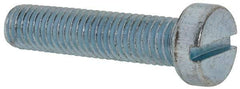 Value Collection - M8x1.25, 35mm Length Under Head Slotted Drive Machine Screw - Cheese Head, Grade 4.8 Steel, Zinc-Plated Finish, Without Washer - Eagle Tool & Supply