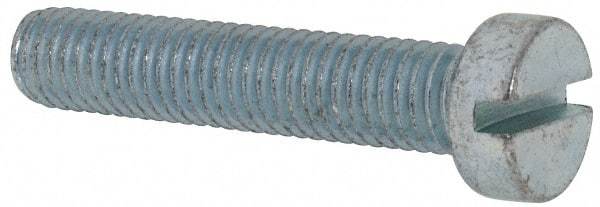 Value Collection - M8x1.25, 40mm Length Under Head Slotted Drive Machine Screw - Cheese Head, Grade 4.8 Steel, Zinc-Plated Finish, Without Washer - Eagle Tool & Supply