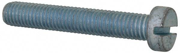 Value Collection - M8x1.25, 50mm Length Under Head Slotted Drive Machine Screw - Cheese Head, Grade 4.8 Steel, Zinc-Plated Finish, Without Washer - Eagle Tool & Supply