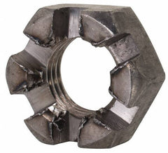 Value Collection - 5/16-24 UNF Grade 2 Steel Slotted Locknut - 1/2" Width Across Flats, 17/64" High, Uncoated - Eagle Tool & Supply