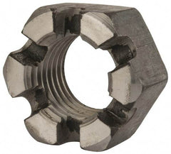 Value Collection - 2 - 4-1/2 UNC Grade 2 Steel Slotted Locknut - 3" Width Across Flats, 1-23/32" High, Uncoated - Eagle Tool & Supply