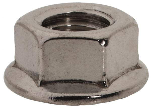 Value Collection - 3/8-24, 3/4" Flange Diam, Serrated Flange Nut - Grade 18-8 Stainless Steel, Uncoated Finish, 0.347" Flange Height - Eagle Tool & Supply