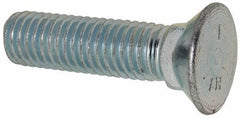 Value Collection - 1/2-13 UNC, 2" OAL, Steel Plow Bolt - Zinc-Plated Finish, Grade 5 - Eagle Tool & Supply