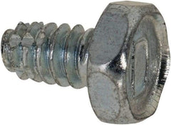 Value Collection - #6-32 UNC Thread, 1/4" Length Under Head, Hex Drive Steel Thread Cutting Screw - Hex Head, Grade 2, Point Type F, Zinc-Plated Finish - Eagle Tool & Supply