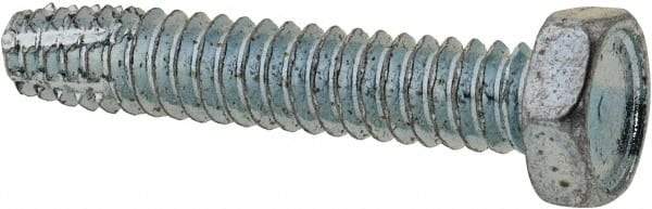Value Collection - #10-24 UNC Thread, 1" Length Under Head, Hex Drive Steel Thread Cutting Screw - Hex Head, Grade 2, Point Type F, Zinc-Plated Finish - Eagle Tool & Supply