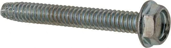 Value Collection - #10-24 UNC Thread, 1-1/2" Length Under Head, Hex Drive Steel Thread Cutting Screw - Hex Head, Grade 2, Point Type F, Zinc-Plated Finish - Eagle Tool & Supply