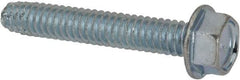 Value Collection - 1/4-20 UNC Thread, 1-1/2" Length Under Head, Hex Drive Steel Thread Cutting Screw - Hex Head, Grade 2, Point Type F, Zinc-Plated Finish - Eagle Tool & Supply
