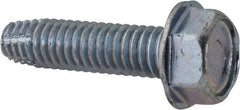 Value Collection - 5/16-18 UNC Thread, 1-1/4" Length Under Head, Hex Drive Steel Thread Cutting Screw - Hex Head, Grade 2, Point Type F, Zinc-Plated Finish - Eagle Tool & Supply