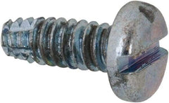 Value Collection - #4-40 UNC Thread, 5/16" Length Under Head, Slotted Drive Steel Thread Cutting Screw - Pan Head, Grade 2, Point Type F, Zinc-Plated Finish - Eagle Tool & Supply