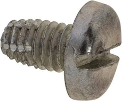 Value Collection - #10-32 UNF Thread, 5/16" Length Under Head, Slotted Drive Steel Thread Cutting Screw - Pan Head, Grade 2, Point Type F, Zinc-Plated Finish - Eagle Tool & Supply