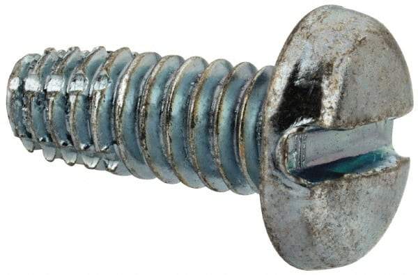 Value Collection - 1/4-20 UNC Thread, 5/8" Length Under Head, Slotted Drive Steel Thread Cutting Screw - Pan Head, Grade 2, Point Type F, Zinc-Plated Finish - Eagle Tool & Supply