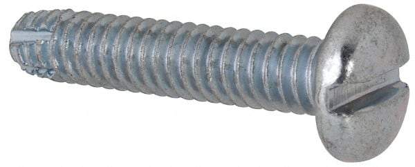 Value Collection - 1/4-20 UNC Thread, 1-1/4" Length Under Head, Slotted Drive Steel Thread Cutting Screw - Pan Head, Grade 2, Point Type F, Zinc-Plated Finish - Eagle Tool & Supply