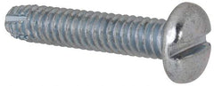 Value Collection - 1/4-20 UNC Thread, 1-1/4" Length Under Head, Slotted Drive Steel Thread Cutting Screw - Pan Head, Grade 2, Point Type F, Zinc-Plated Finish - Eagle Tool & Supply