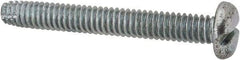 Value Collection - 1/4-20 UNC Thread, 2" Length Under Head, Slotted Drive Steel Thread Cutting Screw - Pan Head, Grade 2, Point Type F, Zinc-Plated Finish - Eagle Tool & Supply