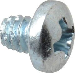 Value Collection - #6-32 UNC Thread, 3/16" Length Under Head, Phillips Drive Steel Thread Cutting Screw - Pan Head, Grade 2, Point Type F, Zinc-Plated Finish - Eagle Tool & Supply