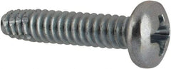 Value Collection - #6-32 UNC Thread, 5/8" Length Under Head, Phillips Drive Steel Thread Cutting Screw - Pan Head, Grade 2, Point Type F, Zinc-Plated Finish - Eagle Tool & Supply