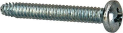 Value Collection - #6-32 UNC Thread, 1" Length Under Head, Phillips Drive Steel Thread Cutting Screw - Pan Head, Grade 2, Point Type F, Zinc-Plated Finish - Eagle Tool & Supply