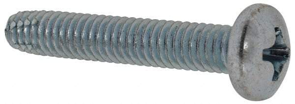 Value Collection - #8-32 UNC Thread, 1" Length Under Head, Phillips Drive Steel Thread Cutting Screw - Pan Head, Grade 2, Point Type F, Zinc-Plated Finish - Eagle Tool & Supply