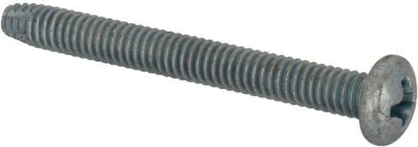 Value Collection - #8-32 UNC Thread, 1-1/2" Length Under Head, Phillips Drive Steel Thread Cutting Screw - Pan Head, Grade 2, Point Type F, Zinc-Plated Finish - Eagle Tool & Supply