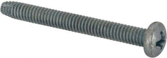 Value Collection - #8-32 UNC Thread, 1-1/2" Length Under Head, Phillips Drive Steel Thread Cutting Screw - Pan Head, Grade 2, Point Type F, Zinc-Plated Finish - Eagle Tool & Supply