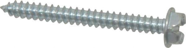 Value Collection - #10 Hex Washer Head Slotted Sheet Metal Screw - Steel, 1-3/4" Length Under Head, Grade 2 - Eagle Tool & Supply