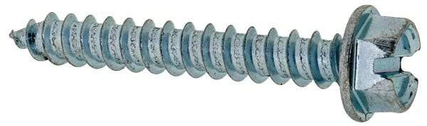 Value Collection - #14 Hex Washer Head Slotted Sheet Metal Screw - Steel, 1-3/4" Length Under Head, Grade 2 - Eagle Tool & Supply