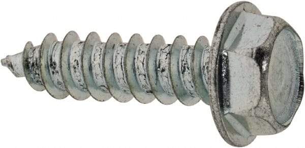 Value Collection - #8 Hex Washer Head Sheet Metal Screw - Steel, 5/8" Length Under Head, Grade 2 - Eagle Tool & Supply