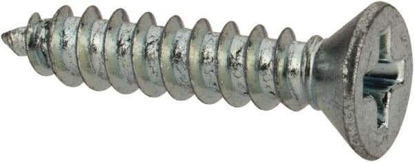 Value Collection - #7 Flat Head Phillips Sheet Metal Screw - Steel, 3/4" OAL, Grade 2 - Eagle Tool & Supply