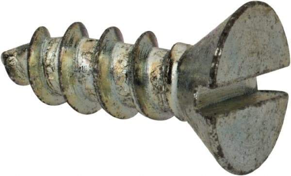 Value Collection - #10 Flat Head Slotted Sheet Metal Screw - Steel, 1/2" OAL, Grade 2 - Eagle Tool & Supply