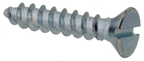 Value Collection - #10 Flat Head Slotted Sheet Metal Screw - Steel, 1" OAL, Grade 2 - Eagle Tool & Supply