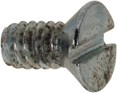 Value Collection - #2-56 UNC, 3/16" OAL Slotted Drive Machine Screw - Flat Head, Grade 2 Steel, Zinc-Plated Finish, Without Washer - Eagle Tool & Supply