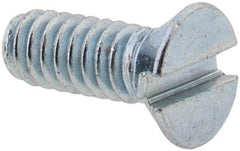 Value Collection - #2-56 UNC, 1/4" OAL Slotted Drive Machine Screw - Flat Head, Grade 2 Steel, Zinc-Plated Finish, Without Washer - Eagle Tool & Supply