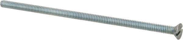 Value Collection - #6-32 UNC, 3-1/2" OAL Slotted Drive Machine Screw - Flat Head, Grade 2 Steel, Zinc-Plated Finish, Without Washer - Eagle Tool & Supply