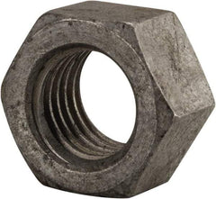 Value Collection - 1-1/8 - 7 UNC Steel Right Hand Hex Nut - 1-11/16" Across Flats, 31/32" High, Hot Dipped Galvanized Finish - Eagle Tool & Supply