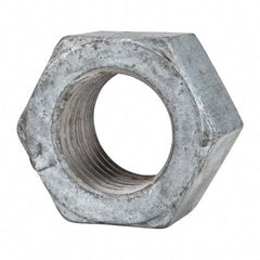 Value Collection - 1-1/2 - 6 UNC Steel Right Hand Hex Nut - 2-1/4" Across Flats, 1-9/32" High, Hot Dipped Galvanized Finish - Eagle Tool & Supply