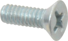 Value Collection - #5-40 UNC, 3/8" OAL Phillips Drive Machine Screw - Flat Head, Grade 2 Steel, Zinc-Plated Finish, Without Washer - Eagle Tool & Supply