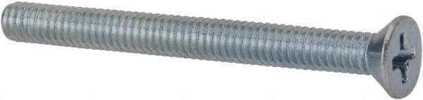 Value Collection - #8-32 UNC, 1-3/4" OAL Phillips Drive Machine Screw - Flat Head, Grade 2 Steel, Zinc-Plated Finish, Without Washer - Eagle Tool & Supply